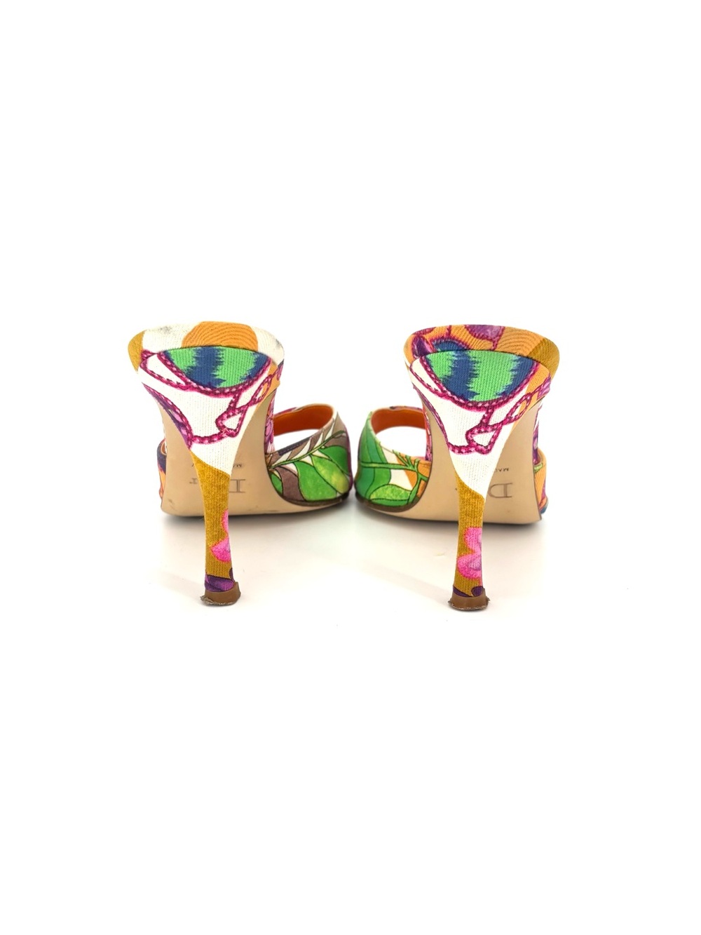 Christian Dior Vintage John Galliano Padlock and Key Floral Print Mules 37.5 - Picture 3 of 10